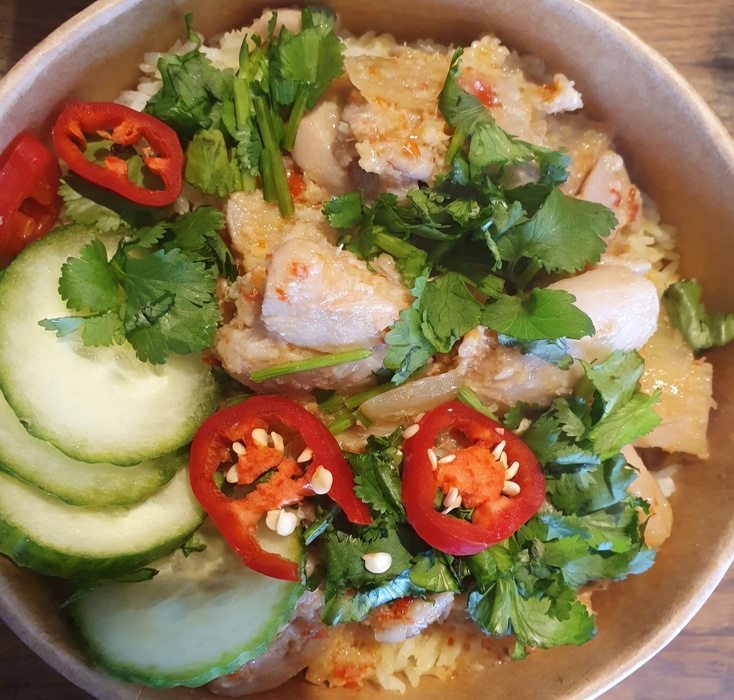 Spicy Lemongrass Chicken Rice Bowl
